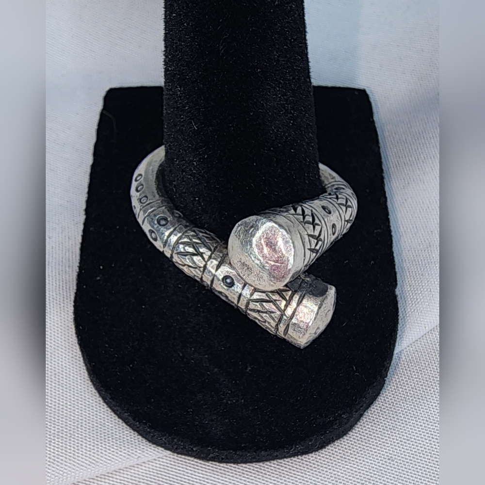 Sterling Silver Ring 7.25, Chunky Wraparound